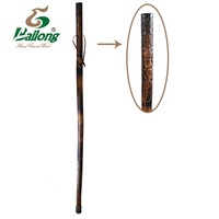 Canne de marche en bois naturel vintage verni avec poignée sculptée de style totem indien, fabrication d'usine depuis 20 ans
