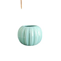 Vase de table Art Déco en céramique blanche, en forme de citrouille, pour mariage, fleurs artificielles, fait main, vente en gros