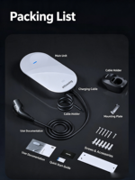 Wattsaving GBT AC 32A 3.5KW 7KW Chargeur de Véhicule Électrique Mural pour Usage Domestique avec Contrôle par Application pour Stationnement Résidentiel