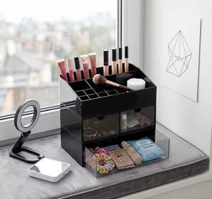 XinHang Bulk Supply Retractable Drawer Makeup <strong>Storage</strong> Box Plastic Skincare Display Desk Organizer <strong>Chest</strong> <strong>With</strong> Brush <strong>Storage</strong> Tray - Product Image 4