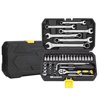 Ensemble de 40 clés à douilles métriques et clés à cliquet en acier CR-V, kit d'outils de réparation automobile avec boîte de rangement en plastique