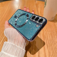 Coque de téléphone à paillettes de luxe pour Samsung S23 Ultra S22 Ultra S21 FE S23 Plus couverture en TPU souple à charge magnétique