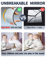 Miroir acrylique moderne pleine longueur, double face, incassable et auto-adhésif pour la sécurité des enfants dans la chambre, la porte, le placard