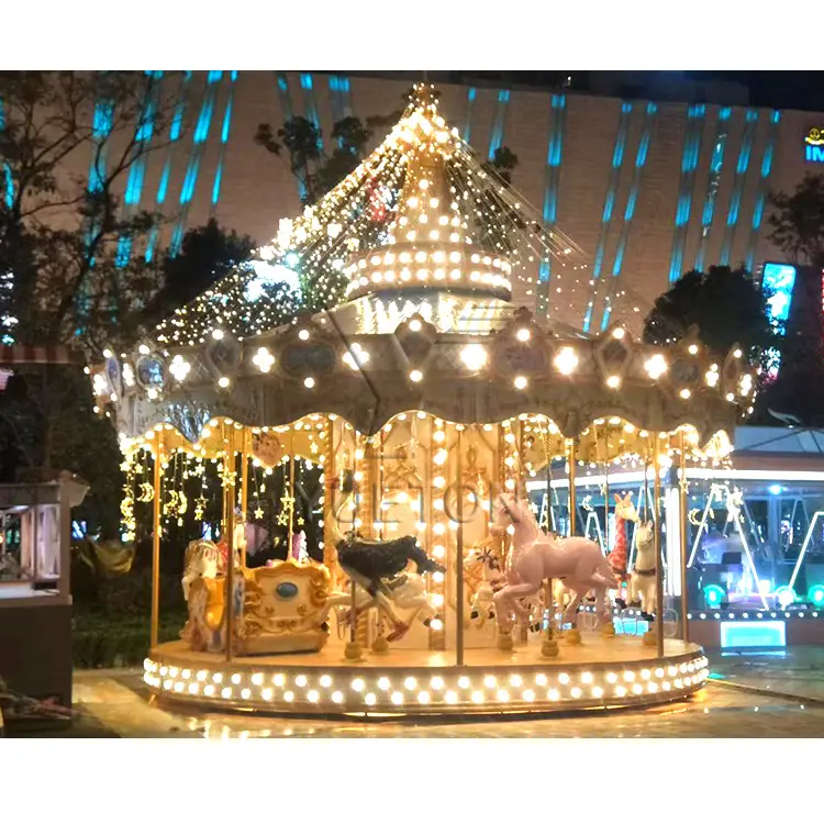 Prezzo a buon mercato attrezzature per parchi di attrazione per luna Park bambini Carrusel Horse Luxury Merry Go Round Carousel Ride in vendita