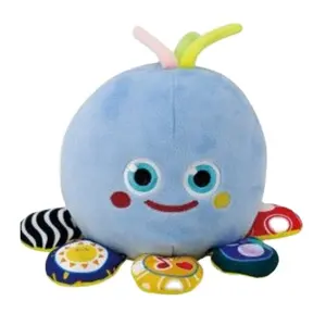 互动章鱼毛绒振动玩具动物娃娃婴儿柔软婴儿玩具用音乐点亮安抚娃娃