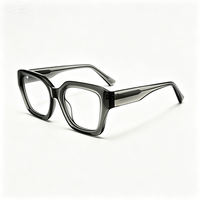 Monture de lunettes rectangulaire tendance en acétate, faite à la main, épaisse, carrée, pour lunettes optiques, avec logo personnalisé