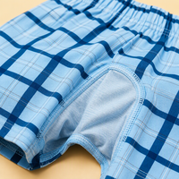 Lot de 4 shorts bermuda pour homme, taille élastique, coupe mi-ample, à carreaux vintage, respirants, effet laine, pour la nuit