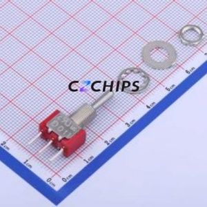 1MS3T1B1M2QES-5 Toggle Switch Through hole Component (THT) Switch Single Pole Double Throw 400000 Cylindrical Knob PC Pin - Product Image 1