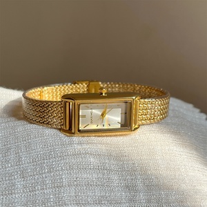 Montre à quartz vintage française avec logo personnalisé, luxe, étanche 3ATM, cadran carré, mode, acier inoxydable - Product Image 1