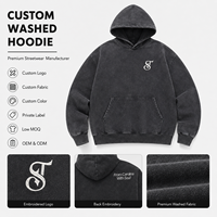 Sweat à capuche personnalisé avec broderie de logo, effet délavé, pour hommes et femmes, coupe oversize, en molleton de coton épais, style streetwear, OEM, faible MOQ, qualité supérieure