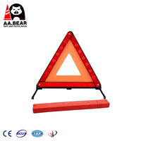Panneau d'avertissement de voiture triple triangle réfléchissant, panneau de panne de triangles d'avertissement d'urgence pliable, bord de route de sécurité