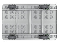 Chariot à plateforme pliable robuste en acier galvanisé à chaud, multi-tailles, avec freins verrouillables, roulettes antidérapantes et poignée réglable