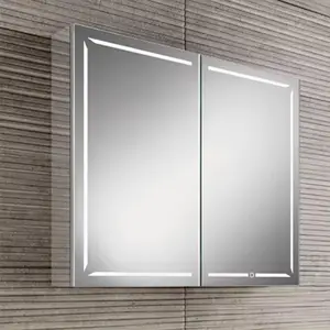 Wandmontage Bad Waschtisch-Spiegel Einbaustufen Aluminium LED Bad Medizinschrank Aufbewahrungsboxen & Behälter