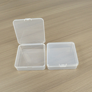 Square Transparent Plastic <b>Storage</b> <b>Box</b> 11x11x3.3cm Flip Top Covered For <b>Small</b> Parts Organization - Product Image 1