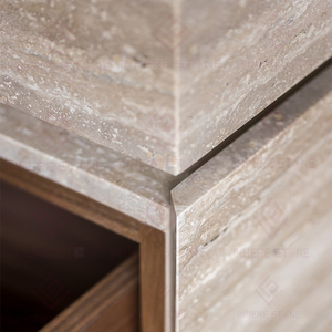 Özel Tasarım Lüks Modern Çevre Dostu Ayaklı İtalyan Bej Traverten Banyo Lavabo Dolabı - Product Image 4