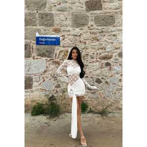 ชุดราตรีลูกไม้สีขาวโรซาเรียวมินิ - Product Image 5