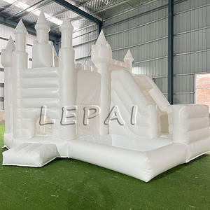 Castillo hinchable Inflables comerciales Gigantes White Bounce House Combo con piscina de bolas - Product Image 3