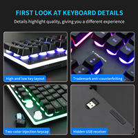 Combos Clavier et Souris Gaming Mécaniques Rechargeables USB Sans Fil RVB 104 Touches pour Ordinateur