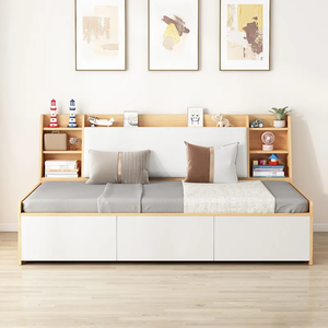 Cadre de lit tatami sur mesure en bois massif avec tiroirs coulissants, design moderne, taille double pour une chambre à coucher gain de place - Product Image 4