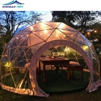 Tienda Domo Geodésico Tipo Iglú de 4m Pequeña y Transparente para Restaurante