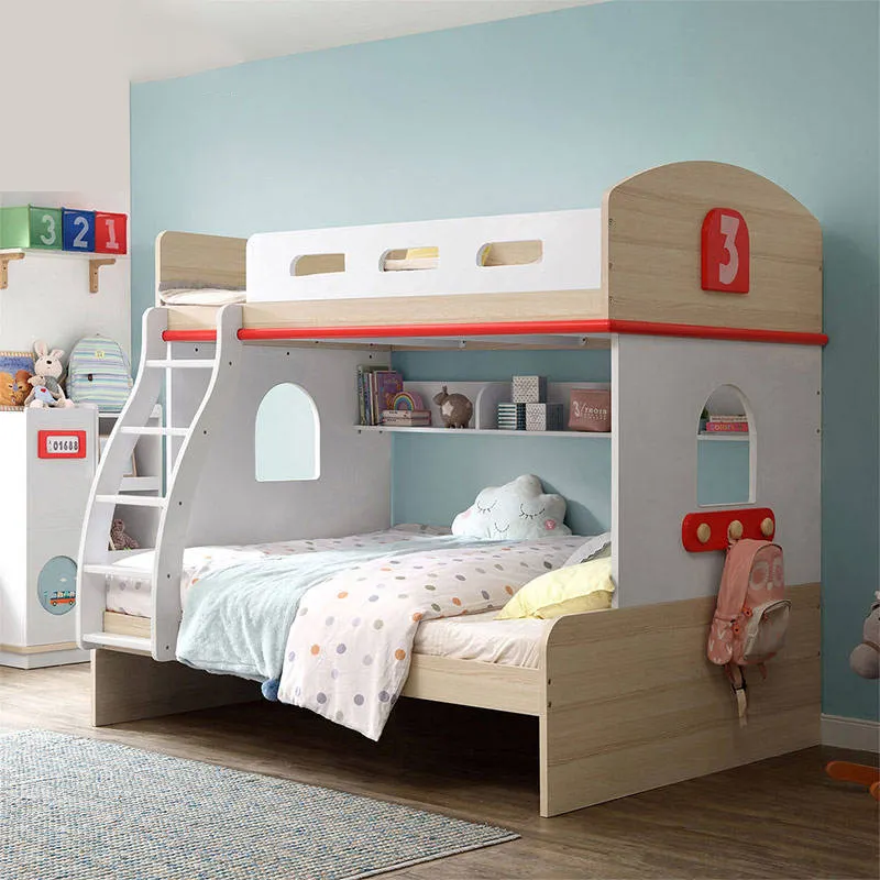 Children Kids Used Bunk Bed for Kids Chit Beds Babe Furniture Wood Double Korean Box Style Packing Modern Bedroom Color White