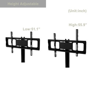 Soporte de <span class=keywords><strong>TV</strong></span> de 4 niveles, marco de metal de vidrio templado, negro, multifunción, ángulo y altura ajustable - Product Image 4