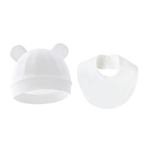 2024 nuevo gorro infantil de comercio exterior, conjunto de babero, cubierta de oreja de algodón puro para exteriores, gorros de bebé de otoño para niños - Product Image 3