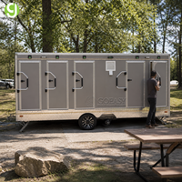 Goeasy Remorque Sanitaire Mobile 5 Cabines Intégrées Portable avec Design Moderne