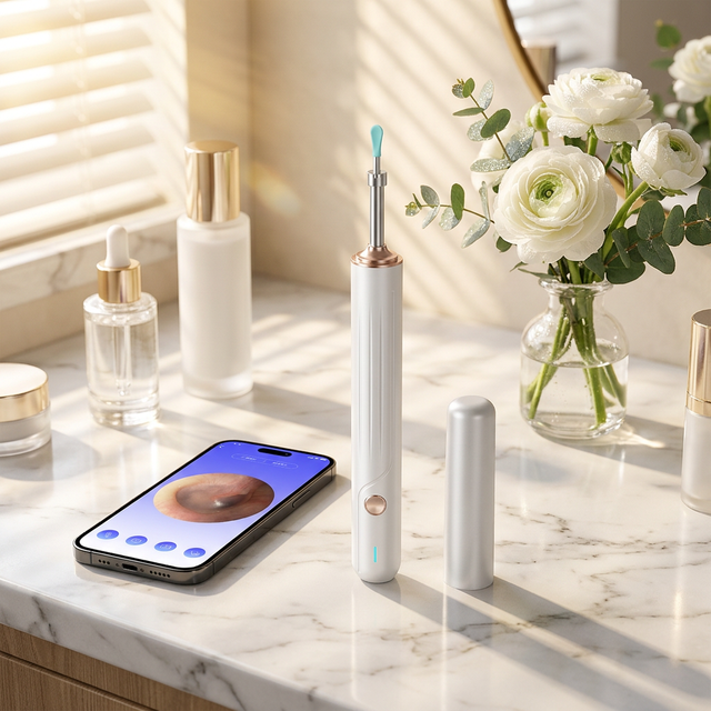 Wireless Ear Cleaner With 1080P HD Camera Light Endoscope Compatible With iPhone & Android Phones