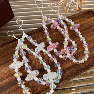 Corde anti-perte lanière acrylique cristal perle nuages perlé <span class=keywords><strong>chaîne</strong></span> de <span class=keywords><strong>téléphone</strong></span> portable pour les femmes <span class=keywords><strong>téléphone</strong></span> breloque sangle lanière bijoux - Product Image 3