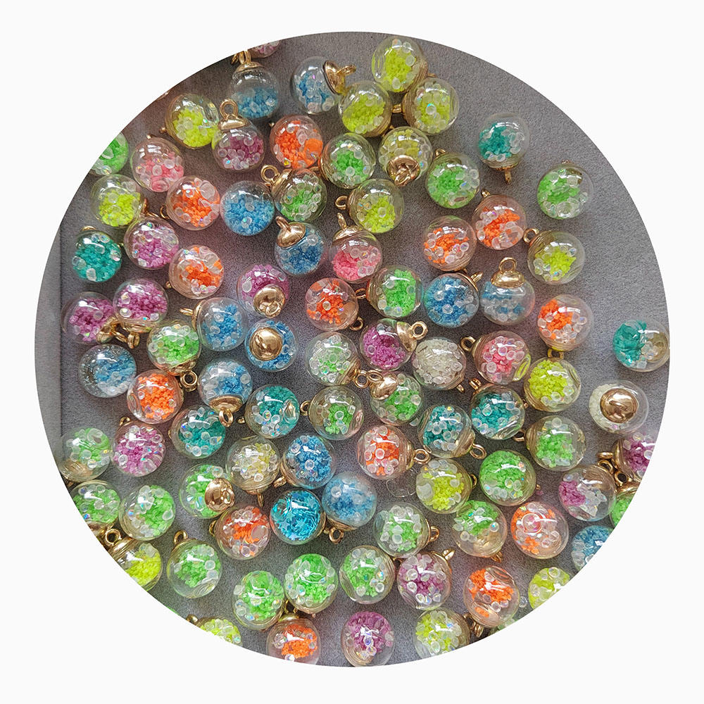 Glass Ball Colorful Beads Charm Pendant with Luminous Beads for