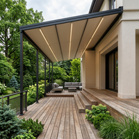 Auvent de pergola électrique extérieur sur mesure avec rails de guidage en aluminium renforcé pour la restauration en plein air