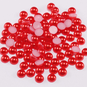 Perlas de imitación de fondo plano de 6 mm, de resina plástica, forma redonda, para decoración de uñas, accesorios de joyería DIY, venta al por mayor. - Product Image 3