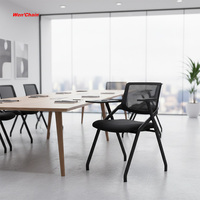 Chaises de formation pliantes modernes en maille pour bureau, avec accoudoirs réglables et tablette d'écriture pivotante, idéales pour la maison, le bureau et les salles de réunion
