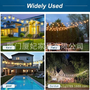 LED <b>Light</b> Bracket Dual Arm Carbon Steel 4PC Outdoor Lamp <b>Poles</b> Black Durable Garden Lighting Support - Product Image 3