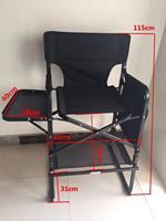 Chaise de Maquillage Pliante avec Tables Latérales Doubles et Rangement Portable pour Usage Esthétique et Extérieur – Chaise de Maquillage Pliante pour Beauté