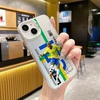 Coque de téléphone rigide avec impression UV, design footballeurs, pour iPhone XS XR 11 12 17, coque arrière personnalisée OEM laser IMD