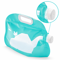 Conteneur de transport d'eau grande capacité 5L, poche souple portable pour liquides avec bec verseur, sacs d'eau potable pliables en plastique pour l'extérieur