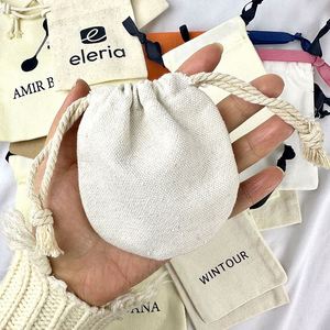 Manufacturer 100% Organic Muslin Cotton Pouch Customized Eco-friendly Dust Bag <b>Mini</b> Cotton <b>Canvas</b> Drawstring Bag - Product Image 1