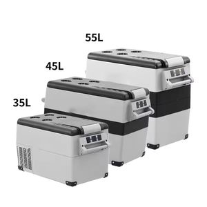 Glacière portable double zone 45L, réfrigérateur-congélateur de voiture 12V/24V à compresseur pour le <span class=keywords><strong>camping</strong></span> et les véhicules, en plastique durable - Product Image 1