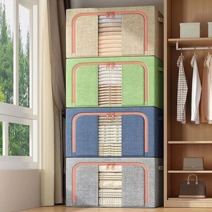 Caja organizadora de ropa rectangular plegable con cremallera para guardar en el armario y para mudanzas - Product Image 2