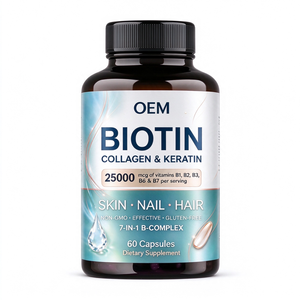 Vitaminas para la Salud del Cabello, Uñas y Piel con Biotina, Colágeno, Queratina y Ácido Hialurónico, Marca Privada OEM, Sin Gluten, para Adultos - Product Image 1