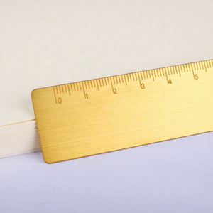 High-end <b>Gift</b> Luxury Advertising Business <b>Gifts</b> Customized Brushed Etching Metal Brass <b>Bookmark</b> Ruler - Product Image 2