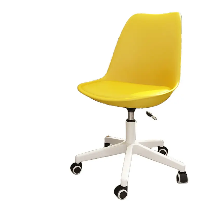 เก้าอี้หมุนปรับความสูงได้สไตล์ฝรั่งเศส,เก้าอี้สำนักงานหมุนได้เก้าอี้หมุนได้ทำจากพลาสติกสีขาวดอกทิวลิป