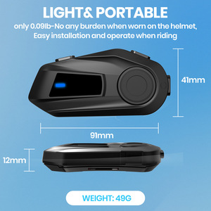 Casque de moto avec interphone Bluetooth 5.0, système de communication sans fil pour 2 motards, casque pour les amateurs de cyclisme - Product Image 6