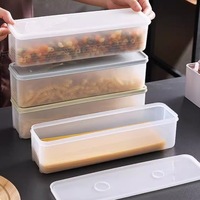 Nieuwe design kleine rechthoekige plastic voedsel bewaardozen met luchtdichte, herbruikbare, luxe sluitdeksel voor fruit, keuken.