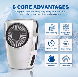 Nuevo Chaleco Refrigerante Portátil con Batería <span class=keywords><strong>de</strong></span> 24V CC, <span class=keywords><strong>Aire</strong></span> <span class=keywords><strong>Acondicionado</strong></span> Portátil <span class=keywords><strong>de</strong></span> 700 BTU Recargable para Uso en Exteriores, Anti-Golpes <span class=keywords><strong>de</strong></span> Calor - Product Image 3