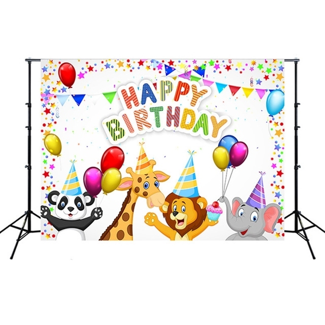 New Children Birthday Theme Party Animal Cartoon Photography Background Cloth Photo Studio Background Cloth Backdrop