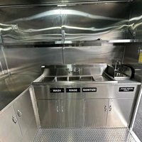 Remorque alimentaire mobile, camion de cuisine carré entièrement équipé avec équipement de cuisson, fourgonnette de cuisine portable aux normes américaines