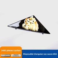 Assiette triangulaire transparente en plastique jetable pour sauces, assaisonnements, collations, gâteaux et pâtisseries – Vente en gros